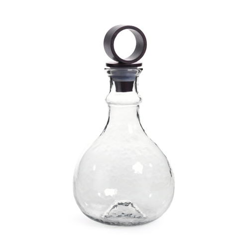 Artisan Hammered Glass Decanter w/ Iron Top | Bone & Brass