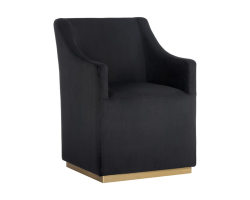 Zane Wheeled Dining Abbington Black Armchair