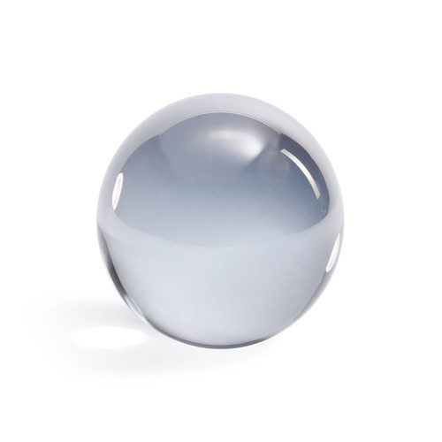 Smoke Grey Decorative Crystal Glass Ball | Bone & Brass