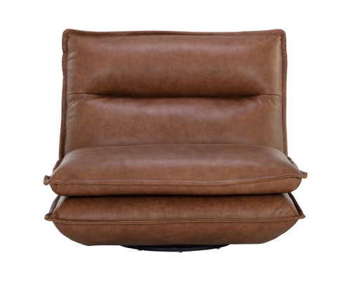 Colson Swivel Armless Cognac Leather Chair