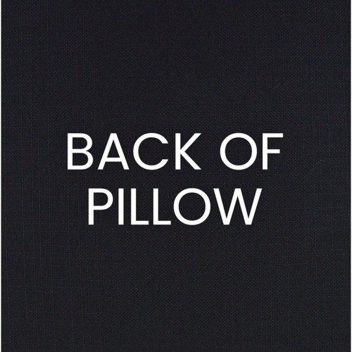 Solid black polypropylene back of a luxury 24x24 throw pillow with a seamless zippered cover.