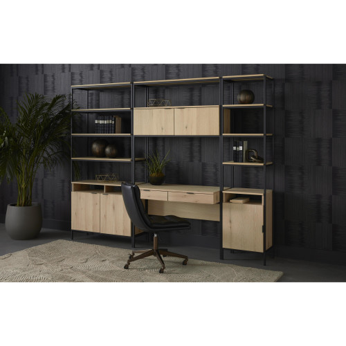 Ambrose Modular Rustic Oak Bookcase Desk, view 2