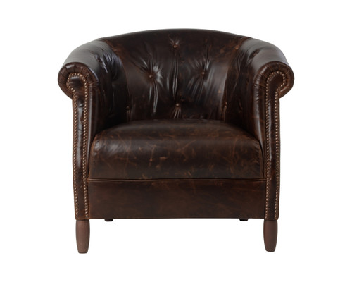 Marjorie Chocolate Leather Lounge Chair