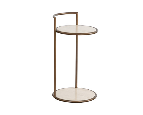 Parga End Rustic Bronze - Travertine Look - Natural Table