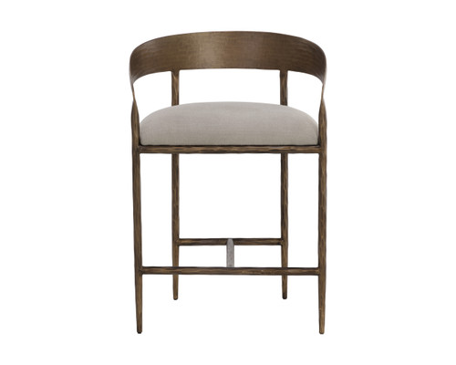 Zanatta Hammered Brass Counter Stool