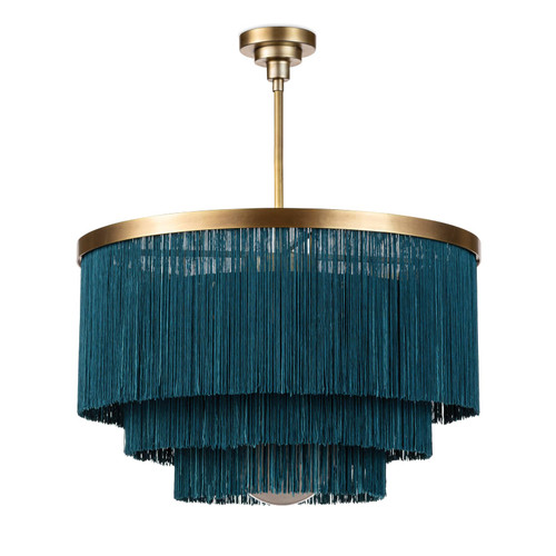 Cabaret Fringe Chandelier Peacock | Bone & Brass