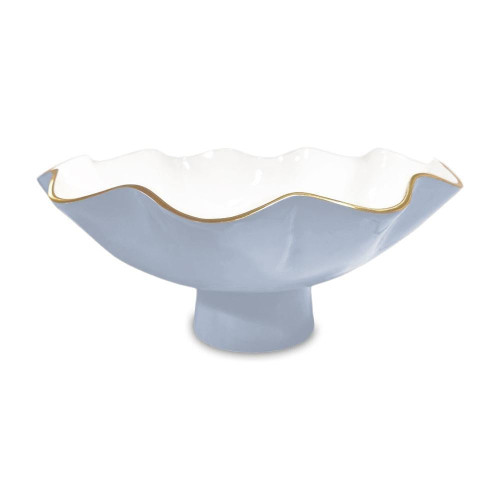 Encanto Carola Large Pedestal (Periwinkle White) | Bone & Brass