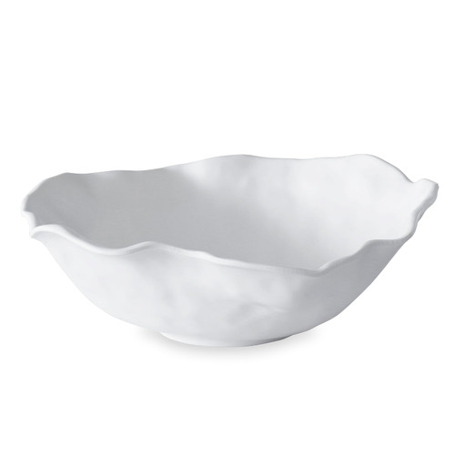 Vida Nube Large Round Bowl (White) | Bone & Brass