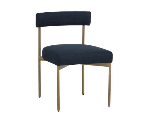 Seneca Antique Brass - Arena Navy Dining Chair