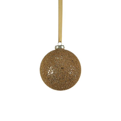 Hoshi Gold Beaded Glass Ball Ornaments, Set of 6 | Bone & Brass