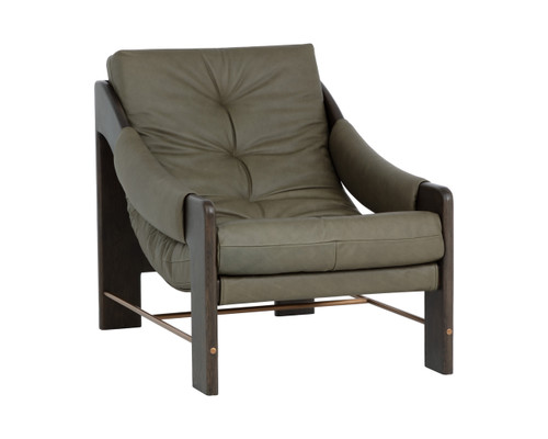 Rafferty Brown - Ludlow Dark Olive Leather Lounge Chair