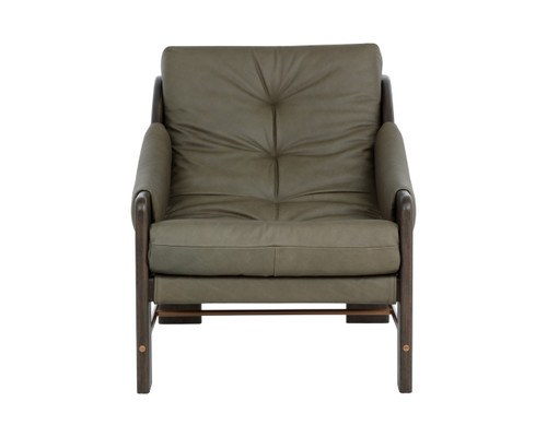 Rafferty Brown - Ludlow Dark Olive Leather Lounge Chair