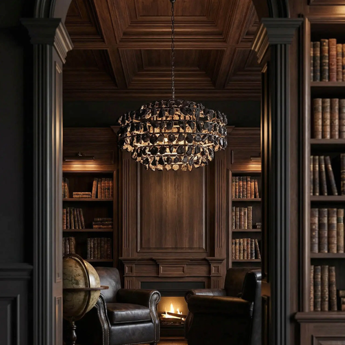 Vivian Black Glass Chandelier, view 2