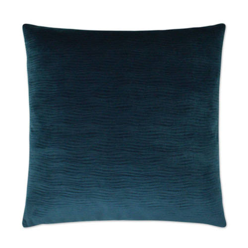Stream Navy Throw Pillow, a 24x24 inch square polyester accent pillow with subtle wavy texture.