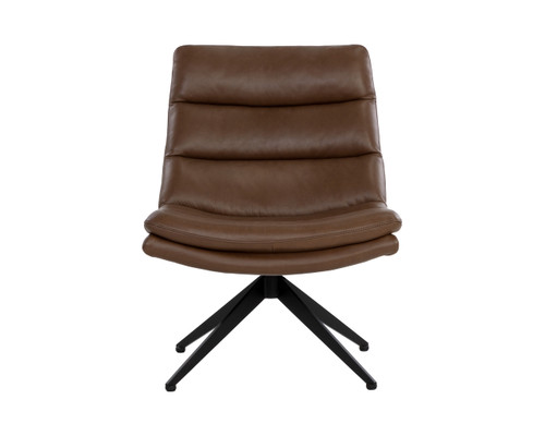 Keller Swivel Missouri Mahogany Leather Lounge Chair