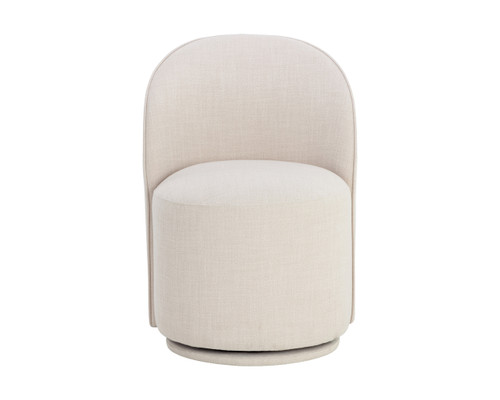 Cavoli Swivel Effie Linen Dining Chair