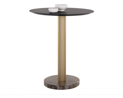 Monaco Bar Gold - Grey Marble / Charcoal Grey Table