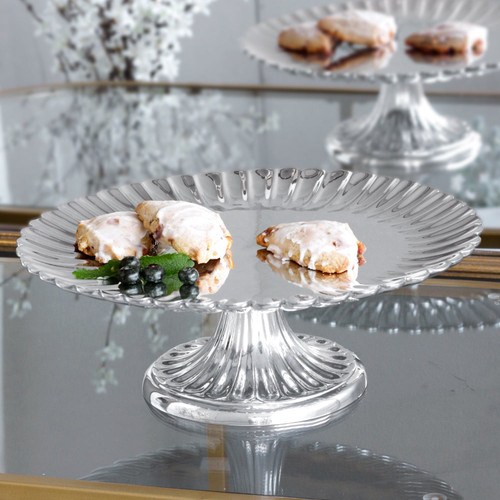 Vintage Silver Vienna Pedestal Cake Plate - Cake Plate Detail | Bone & Brass