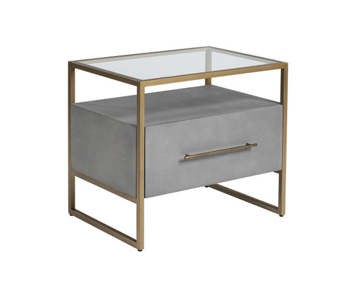 Venice Grey Shagreen Nightstand