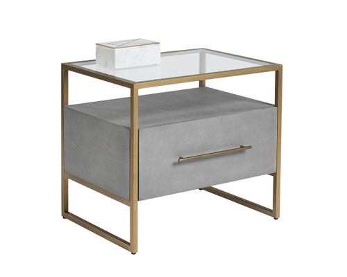 Venice Grey Shagreen Nightstand