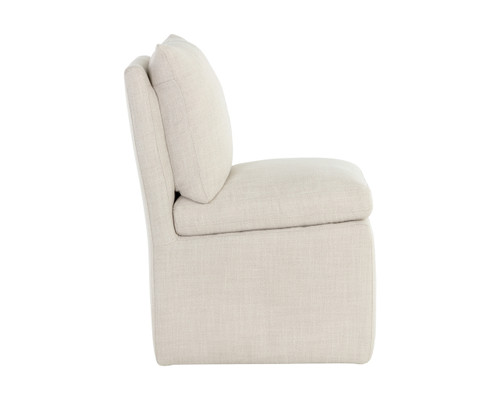 Glenrose Wheeled Effie Linen Dining Chair