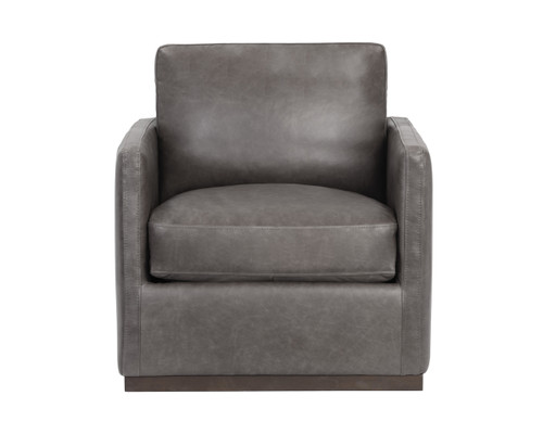 Portman Swivel Marseille Concrete Leather Lounge Chair