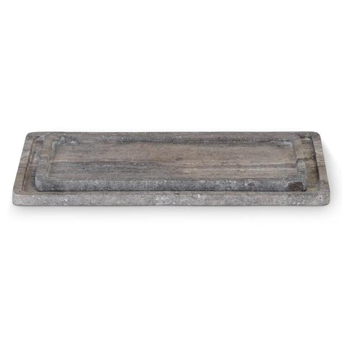 Sutton Grey Rectangle Travertine Tray Set | Bone & Brass