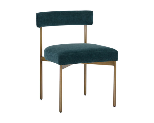 Seneca Antique Brass - Danny Teal Dining Chair