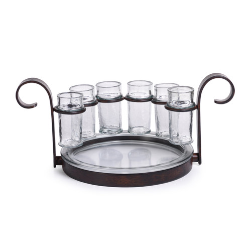 Regale 6-Shot Tequila Serving Set, Bronze | Bone & Brass