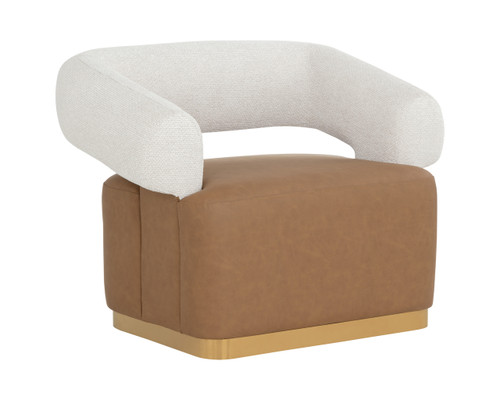 Aggie Swivel Milliken Cognac / Rhea Light Barley Lounge Chair