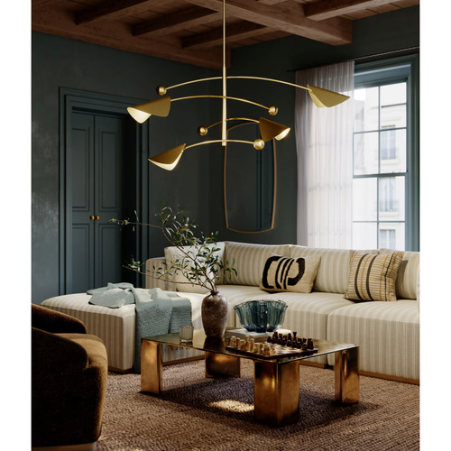 Occultation Natural Brass Chandelier, view 2