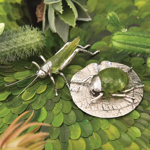 Decorative Green Ladybug Figurines, Set 2 - Figurine Detail | Bone & Brass
