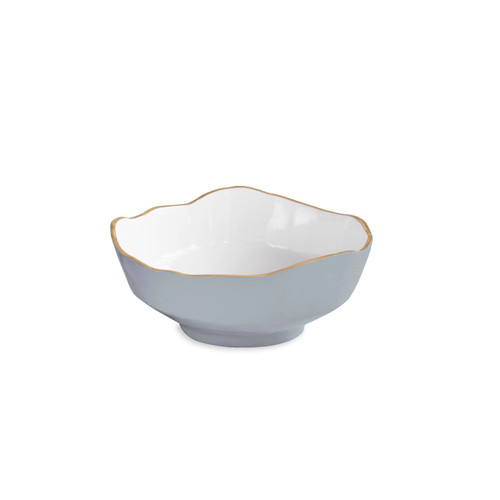 Encanto Slate Blue & White Dakota Small Serving Bowl | Bone & Brass