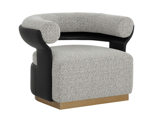 Olida Swivel Helios Check Black / Napa Black Lounge Chair