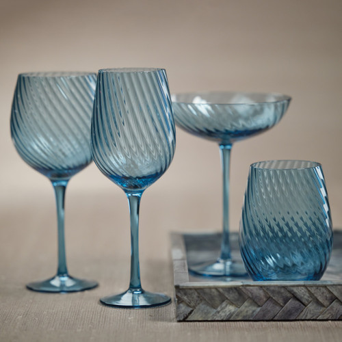 Sierra Optic Swirl Cocktail Glasses, Set 4 - Glass Detail | Bone & Brass