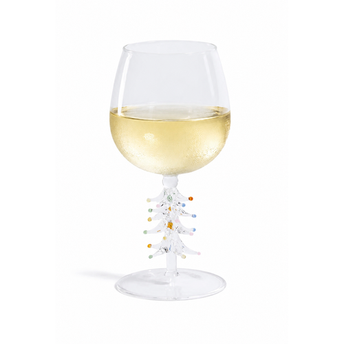 Treetop Cheers Wine Glasses - Holiday Stemware, Set of 4
