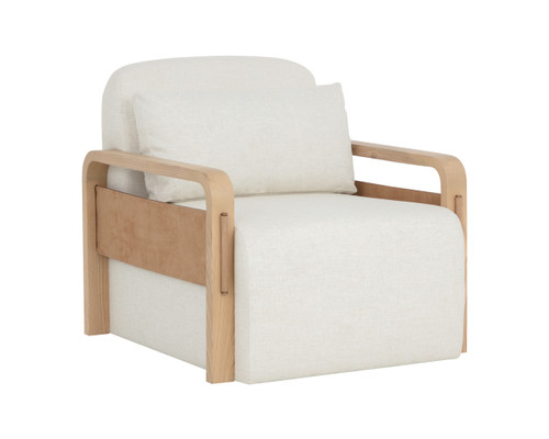 Otso Swivel Geralt Linen / Nubuck Tan Leather Lounge Chair
