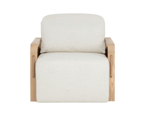 Otso Swivel Geralt Linen / Nubuck Tan Leather Lounge Chair