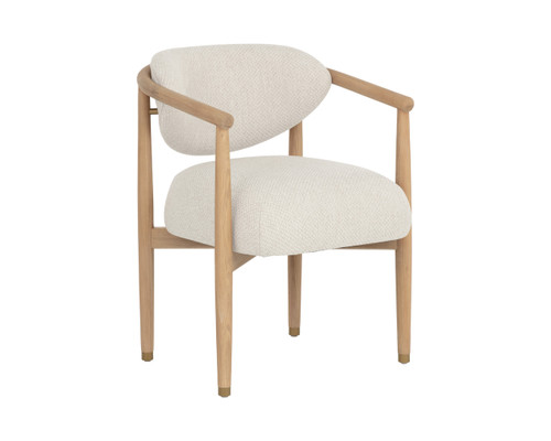Sigrid Dining Light Oak - Monument Oatmeal Armchair
