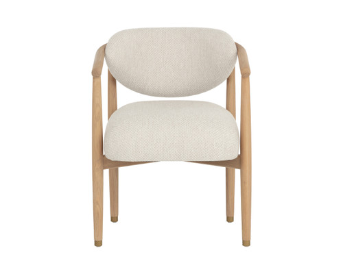 Sigrid Dining Light Oak - Monument Oatmeal Armchair