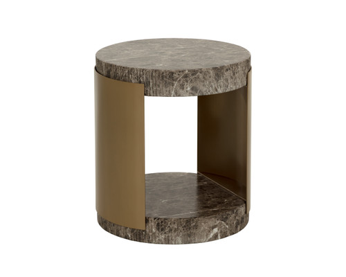 Cavette End Marble Look - Dark Emperador Table