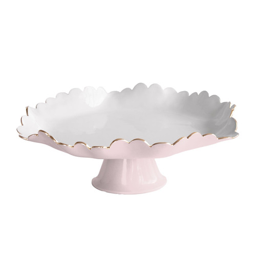 Encanto Colette Pedestal Cake Plate (Camellia White) | Bone & Brass