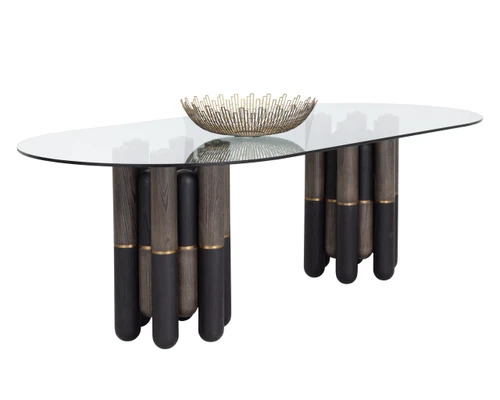 Yanna Oval - Glass - 94.5" Dining Table