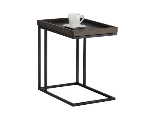 Arden C-Shaped Black - Charcoal Grey Side Table