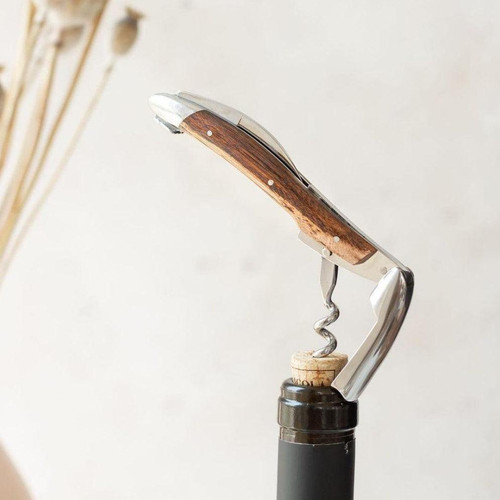 Forge de Laguiole Corkscrew Grape Vine Wood Handle - Shiny - Corkscrew Detail | Bone & Brass