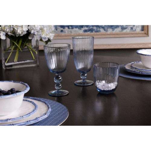Vida Blue Acrylic Wine Glass Set of 4 - Glass Detail | Bone & Brass