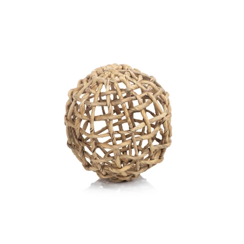 Water Hyacinth Twisted Decorative Balls, Set 8 | Bone & Brass