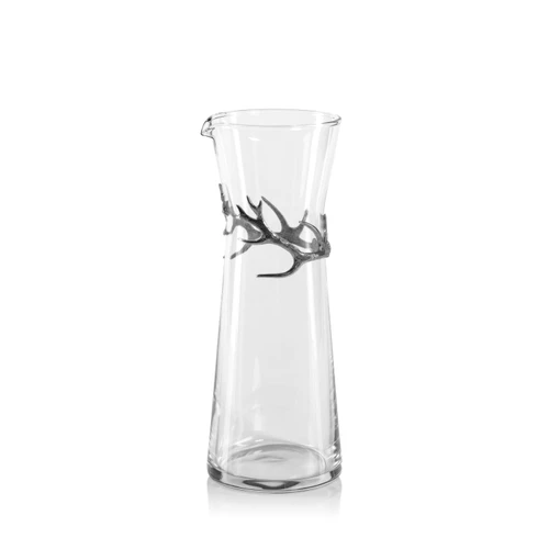 Davos Glass Carafe Pewter Antler | Bone & Brass