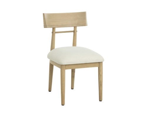 Florian Light Oak - Geralt Linen Dining Chair