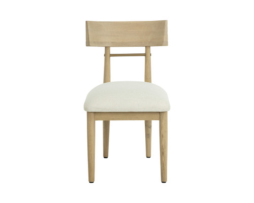 Florian Light Oak - Geralt Linen Dining Chair
